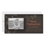 Floral Photo Card Template Brown Thanksgiving photo cards