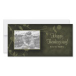 Floral Photo Card Template Green Thanksgiving photo cards