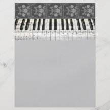 Floral Piano Keyboard Flyer Design