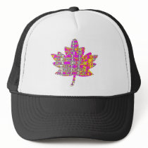 Floral Pink Maple Leaf - Proud Canadian Hat