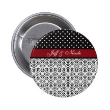 Floral & Polka Dots in Red Custom Buttons