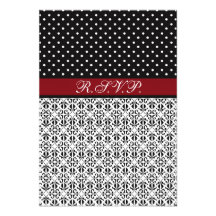 Floral & Polka Dots in Red Custom Personalised Announcement
