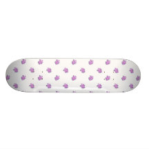 Floral Polka Dots Pattern Skate Board