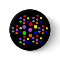 Floral Rainbow Spots Button