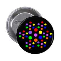 Floral Rainbow Spots Button