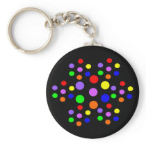 Floral Rainbow Spots Keychain