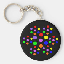 Floral Rainbow Spots Keychain