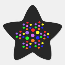 Floral Rainbow Spots Star Stickers