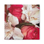 floral red and white happiness magnet