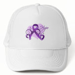 Floral Ribbon Hope - Alzheimer's Disease hats