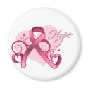 Floral Ribbon Hope - Breast Cancer magnets