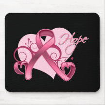Floral Ribbon Hope - Breast Cancer Mouse Mat