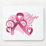 Floral Ribbon Hope - Breast Cancer Mouse Pad