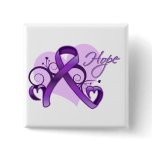 Floral Ribbon Hope - Crohn's Disease buttons