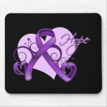 Floral Ribbon Hope - Fibromyalgia mousepads