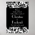 Floral Rococo Wedding, reception welcome poster posters