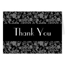 Floral Rococo Wedding, thank you card