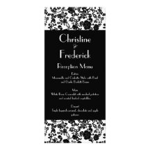 Floral Rococo Wedding, wedding menu and program Custom Rack Cards