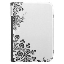 Floral roses branch rose flowers girly silhouette kindle cover