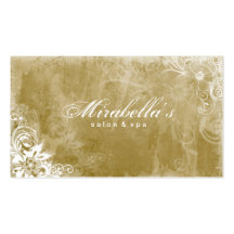 Floral Salon Spa Business Card Grunge Gold W