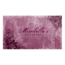 Floral Salon Spa Business Card Grunge Pink