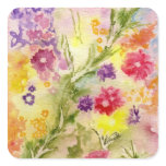'Floral Splash' Square Sticker