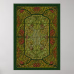 Floral Stained Glass Design  Art Poster