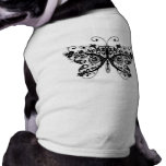 Floral Swirls Butterfly - Black & White Pet Tee
