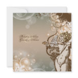 Floral swirls wedding cupid love invitations