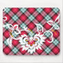 Floral Tattoo design mouse pad plaid
