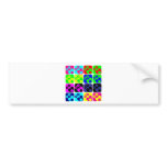 Floral Tiles Bumper Stickers
