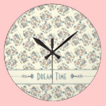 Floral Vintage Pattern Dream Time wall clocks