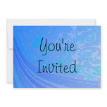 Floral Waves Of Blue Set Personalized Invitation