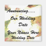 Floral Wedding Date Announcement Magnet