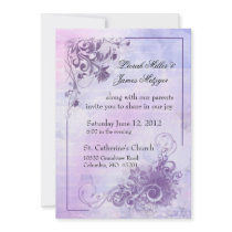 Floral Wedding Invitation -purple