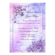 Floral Wedding Invitation -purple invitations