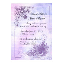Floral Wedding Invitation -purple invitations
