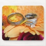 Floral Wedding Rings Mouse Pads