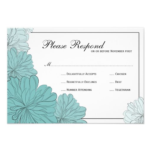 Floral  Wedding rsvp Invites