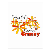Floral World's Coolest Granny Post Cards