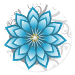 Florals - Blue Round Stickers