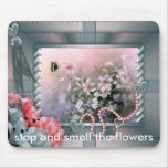 floralwall, stop and smell the flowers mousepads