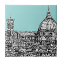 Florence duomo pale blue ceramic tiles
