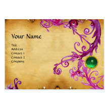 FLORENTINE BAROQUE MONOGRAM GEM green parchment Business Card Templates
