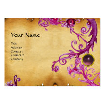 FLORENTINE BAROQUE MONOGRAM GEM purple parchment Business Card Template