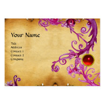 FLORENTINE BAROQUE MONOGRAM GEM red parchment Business Card Templates