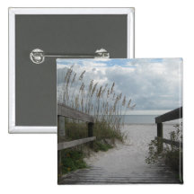 Florida Beach Path Pinback Buttons