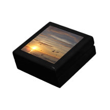 Florida Beach Sunset with Birds Jewelry Box