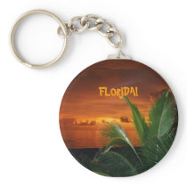 FLORIDA! beautiful Florida sunset, palm tree Keychain