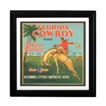 Florida Cowboy Kissimmee Citrus Growers Vintage Cr Gift Box